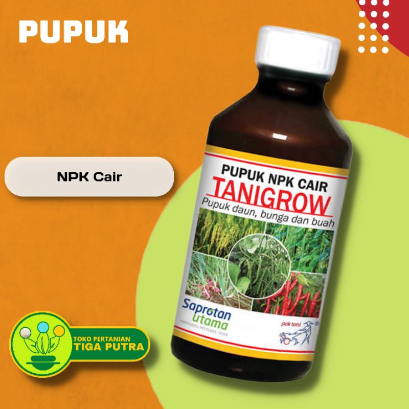 Pupuk NPK cair 1 liter Tanigrow pupuk dengan kandungan komplit memaksimalkan pertumbuhan untuk padi jagung tanaman hias
