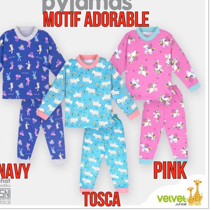 [Original] Piyama Dreamwear Anak Velvet Junior Setelan Panjang Big Size Katun Jumbo 2-10th