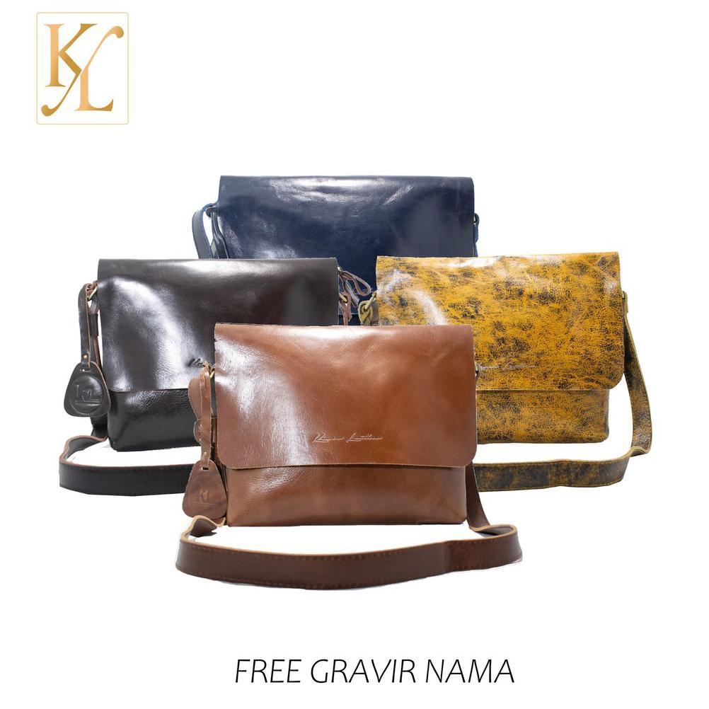 Kenes Leather - Tas Selempang Kulit Asli - Slingbag Pria Alexis Pullup All Colors