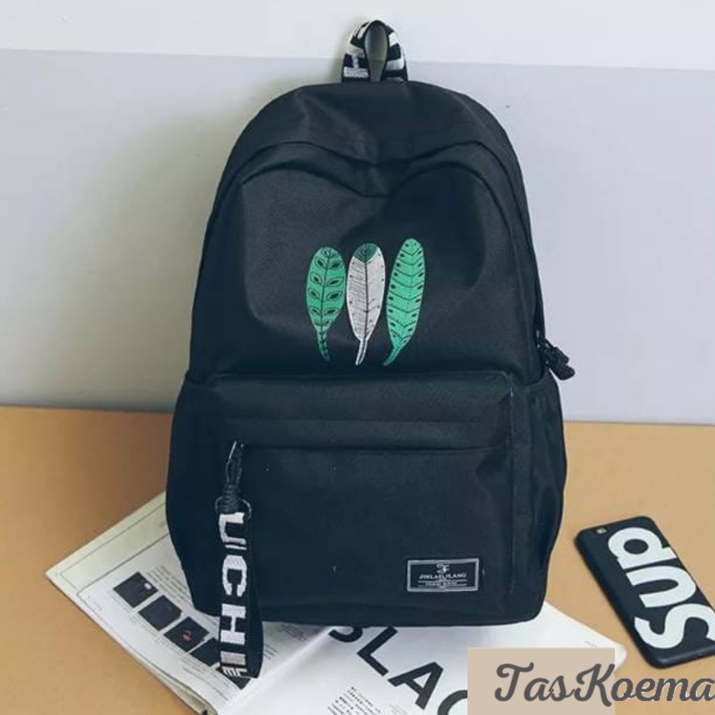 [COD] Ransel Backpack Polos Warna Solid Tas Sekolah SD SMP SMA Kapasitas Besar Trendy Korean Style TasKoema