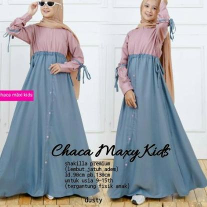 Big Sale.. Baju Anak Perempuan Tanggung ABG Remaja Maxy CHACA Kids Gamis Anak Cewek Gamis Hijab Anak