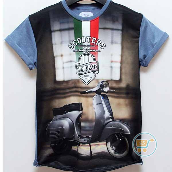 TSHIRT SCOOTER VINTAGE BAJU PRIA REMAJA DEWASA KAOS SANTAI PERGI JALAN
