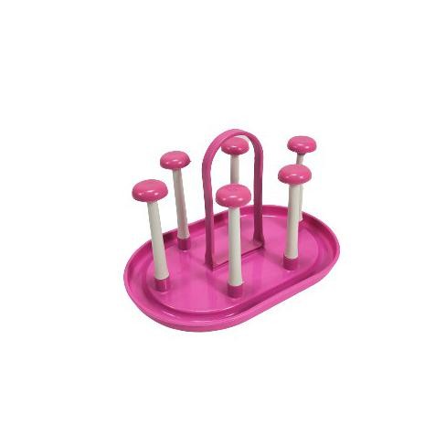 Stand Gelas 6 Stick Plastik Oval - Tempat Cangkir - Rak - Tatakan