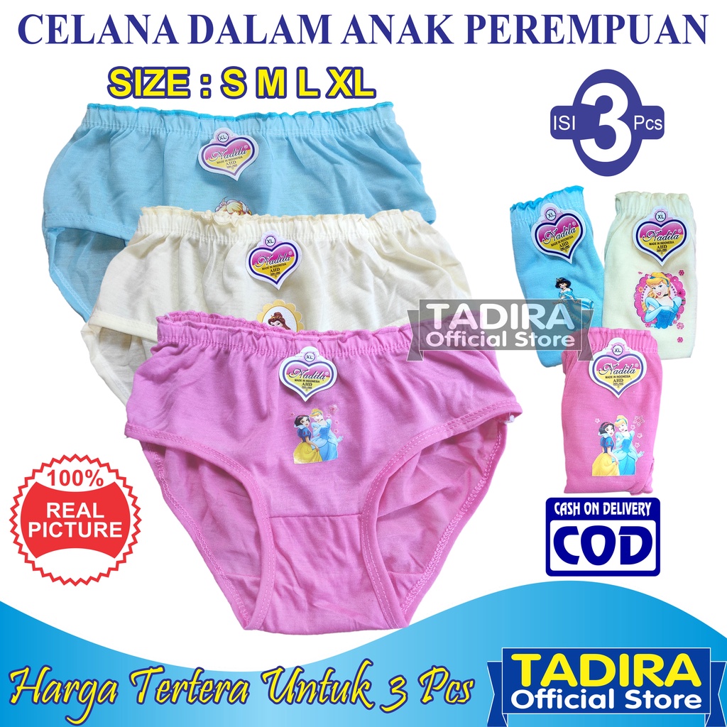 3 Pcs Celana Dalam Anak Perempuan Pakaian Dalam Anak Cewek Multiwarna TADIRA Store