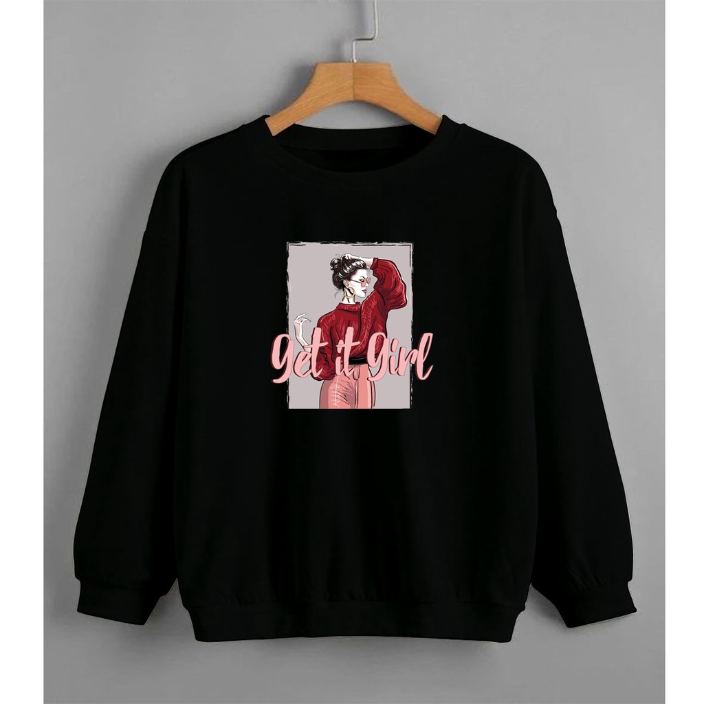 CALVIERO SHOP - BAJU SWEATER WANITA ATASAN GET IT GIRL SWEATER DEWASA BRAND ANIME SWEATER HODDIE FASHION CITAYEM SCBD FASHION WEEK FASHION VIRAL TIKTOK