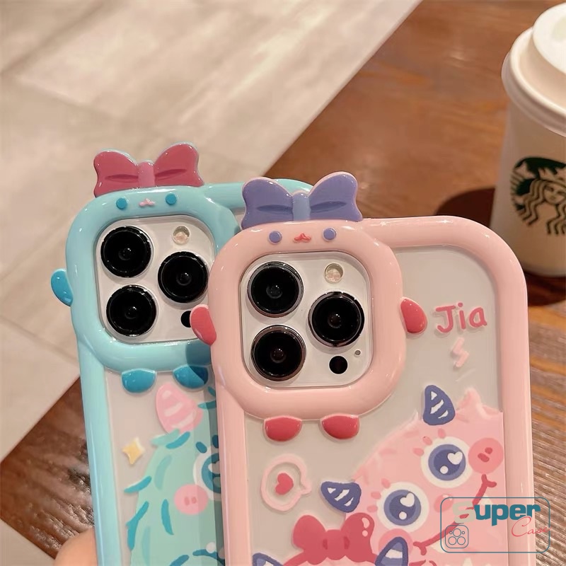 Soft Case TPU Motif Kartun Monster 3D Untuk IPhone 11 13 12 14 Pro MAX 6 6S 7 8 14 Plus XR X XS MAX SE