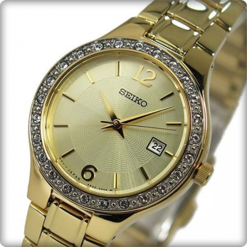 Seiko SUR782P1  Gold Polished Stainless Steel Jam Tangan Wanita SUR782 Original Bergaransi Resmi