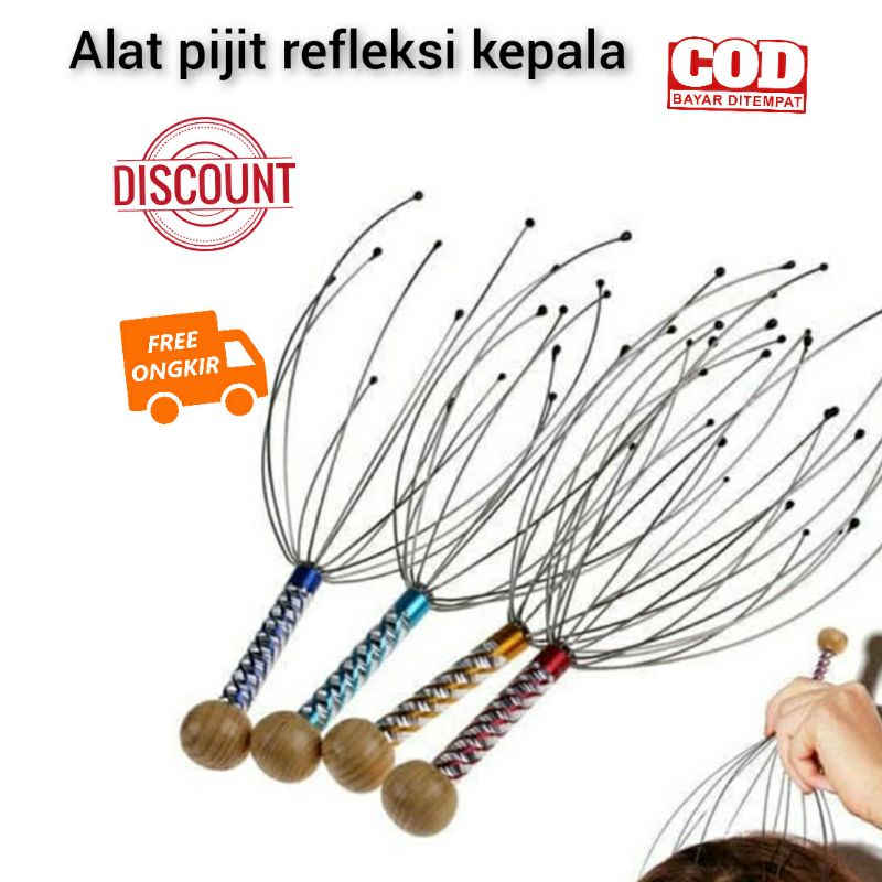 Bokoma Alat pijit Kepala Refleksi Kesehatan Hand Head Massager untuk susah tidur