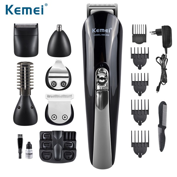 Alat Mesin Cukur Kemei Rechargable 6 in 1 Hair Shaver Razor km 600 exclusive model