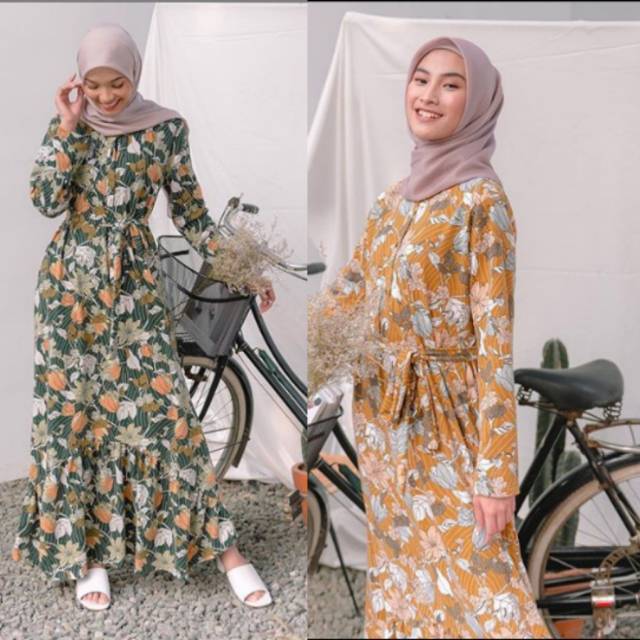 Sale tropical dress - vanilla hijab