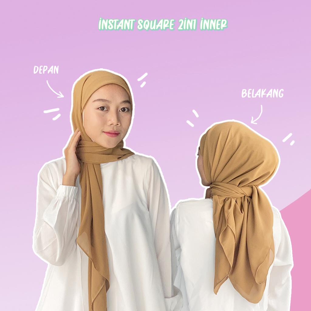 HIJAB SEGIEMPAT INSTAN 2IN1 PLUS INNER / JILBAB SEGI EMPAT INSTAN / JILBAB SEGIEMPAT / HIJAB SEGI EMPAT / SEGIEMPAT INNER / JILBAB INSTAN BY KANIYA OFFICIAL