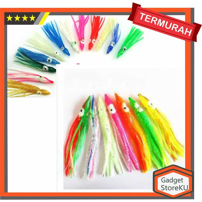 UP1604 umpan pancing cumi 10 pcs umpan pancing sotong tiruan kail cumi