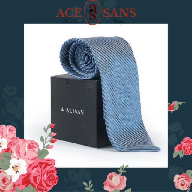 Alisan Dasi Salur Biasa Biru | Dasi Salur | Dasi Kerja | Alisan | Dasi | Dasi Biru | Original