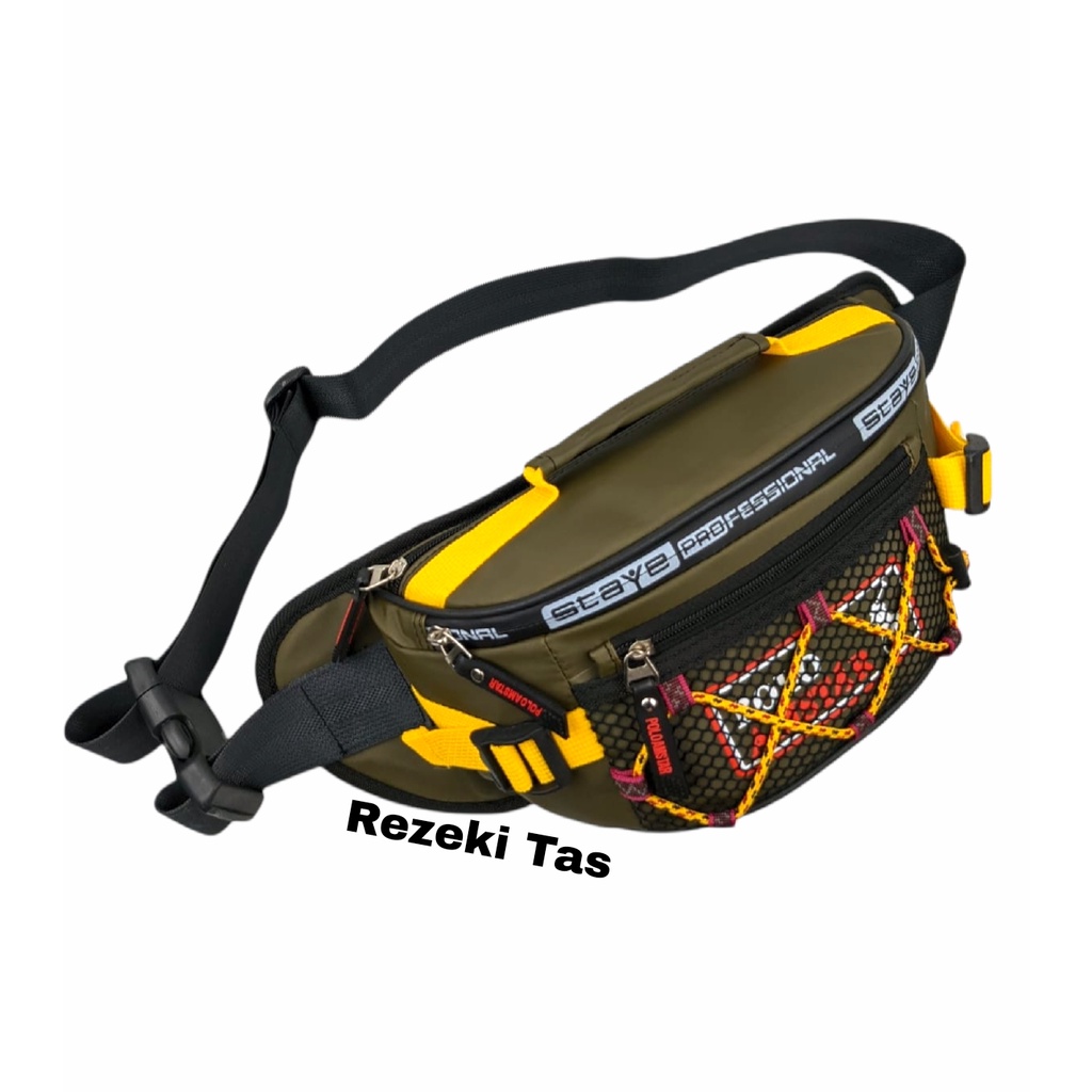 Tas Selempang Pria Terbaru Waterproof Original Polo Amstar Bahan Ballon Tebal Waistbag Tas Pinggang