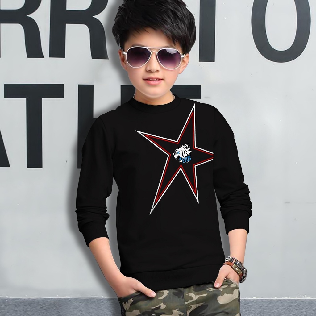 Switer Evos Bintang Terbaru / Sweater Anak Laki-laki /  Sweeter Gaming Bahan Babyterry / FLAVA_STORE