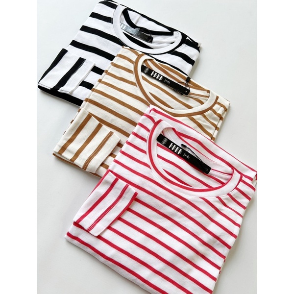 READYBASIC - BAJU KAOS LENGAN PANJANG BAHAN RIBB HALUS -STRIPE TEE 5 COLORS