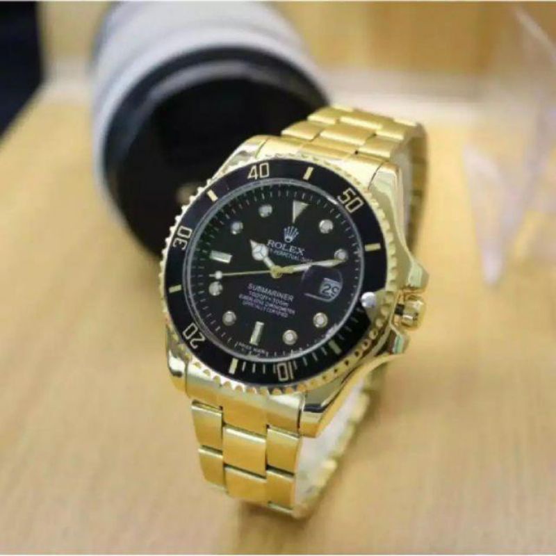 (Cod)Jam Tangan Pria Rolex Submaniner Jarun Mesin Batrai Strap Rantai/Stell(Dikirim Jakarta)