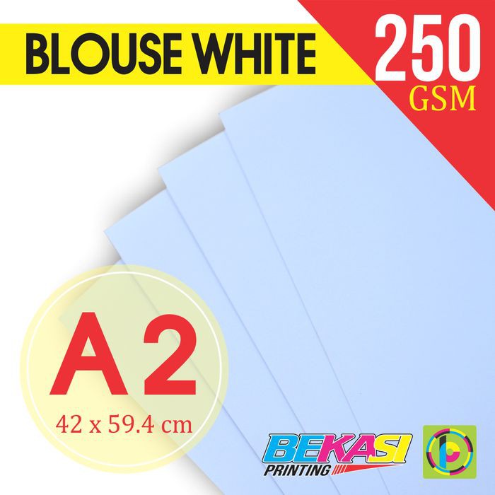 

Jual Kertas Karton BW / Blouse White 250 gram A2 ( 594 x 420 mm ) Terlaris