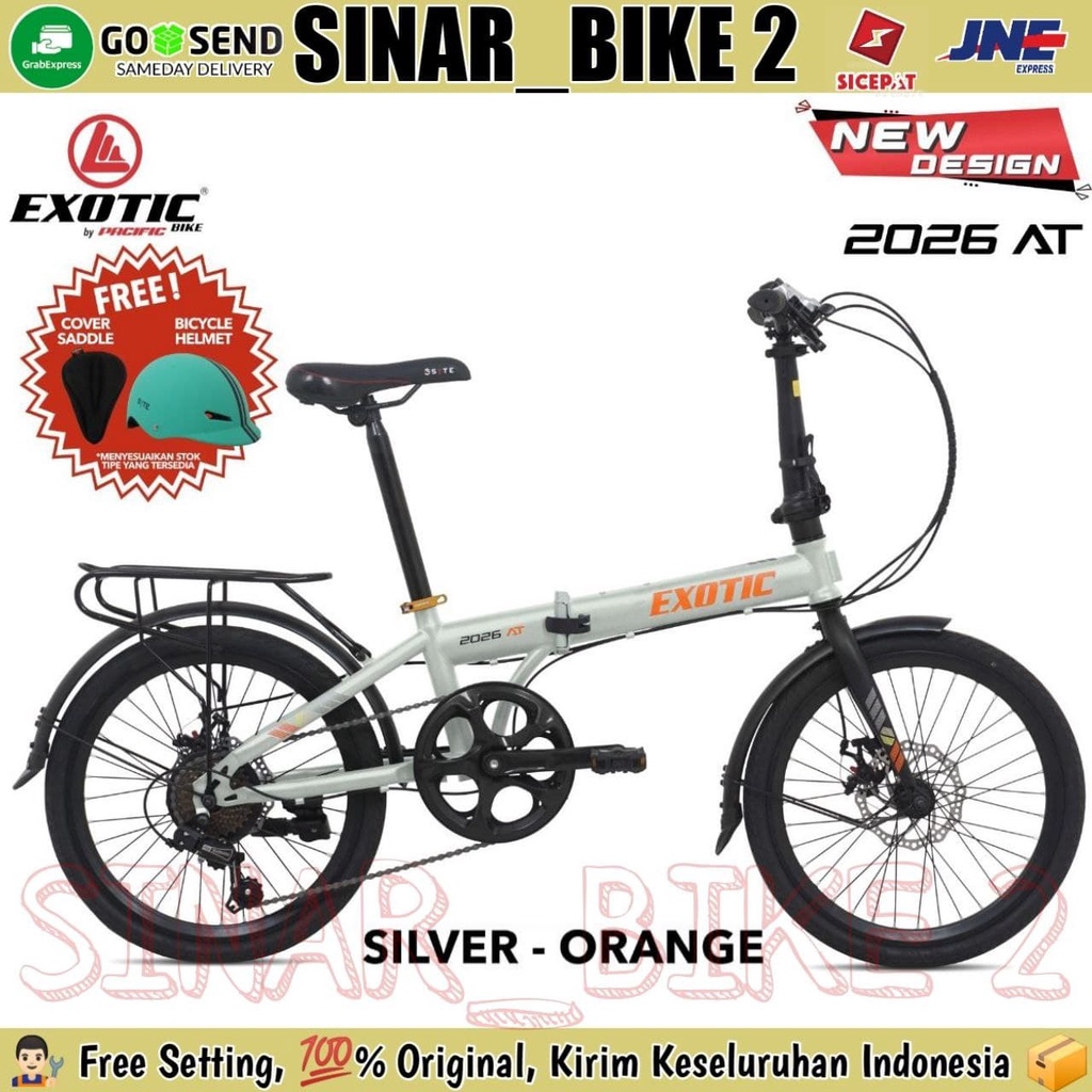 Sepeda Lipat 20 Inch Exotic 2026 AT BONUS Helm &amp; Cover Saddle Garansi