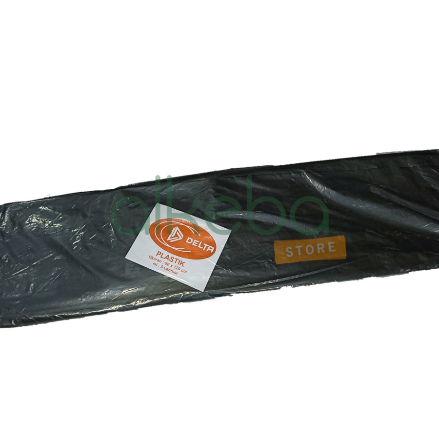 Trash Bag Delta 90 x 120 cm Hitam - Plastik Sampah trashbag polybag isi 5 lembar