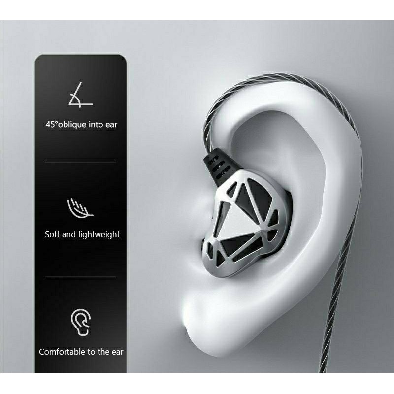 Headset Gaming Musik Stereo Bass Surround Hollow Dengan Mic QKZ KZ Earphone Gaming