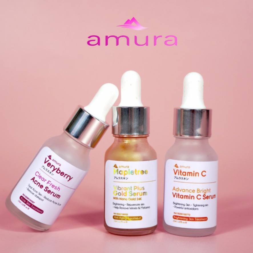 Serum AMURA Serum Expert Serum Gold Acne Kecantikan Skincare Wajah Jerawat Flek Hitam  Asli BPOM COD
