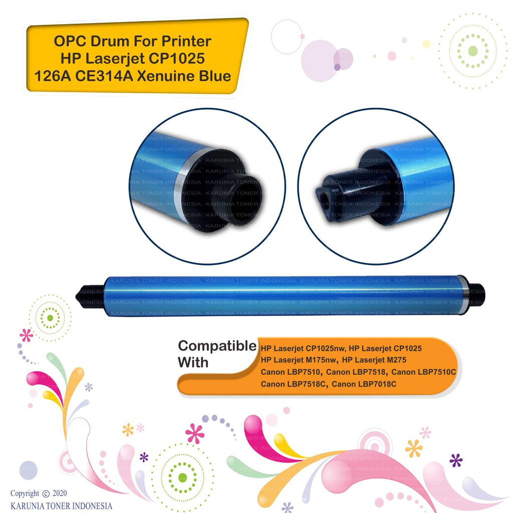 OPC Drum Unit For Printer HP Laserjet 126A CP1025 1025 CE314A CE314 Color Xenuine Blue