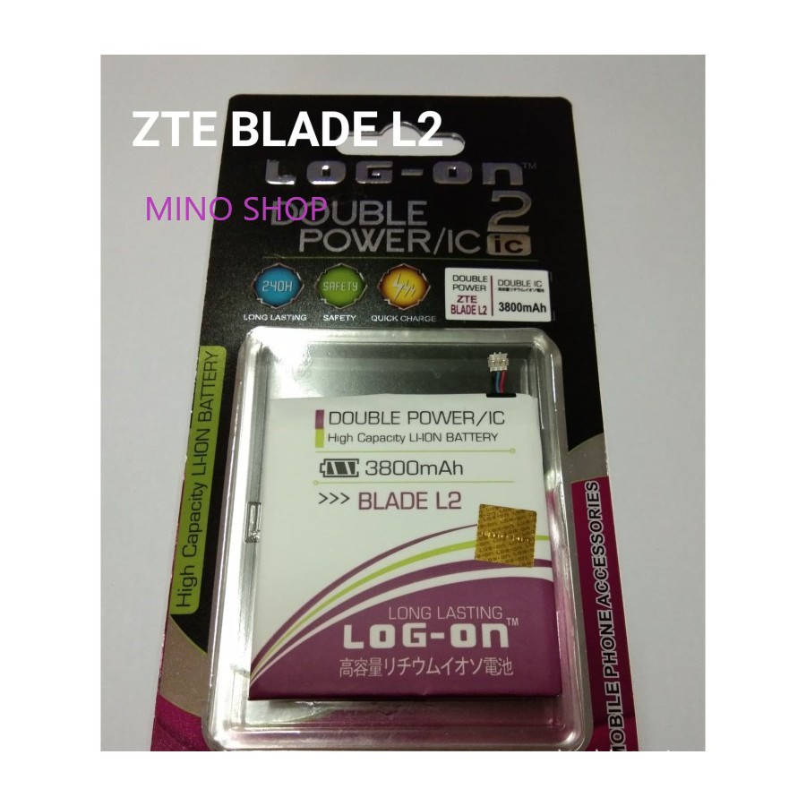 BATERAI ZTE BLADE L2 - LOG ON ORIGINAL DOUBLE POWER BATTERY