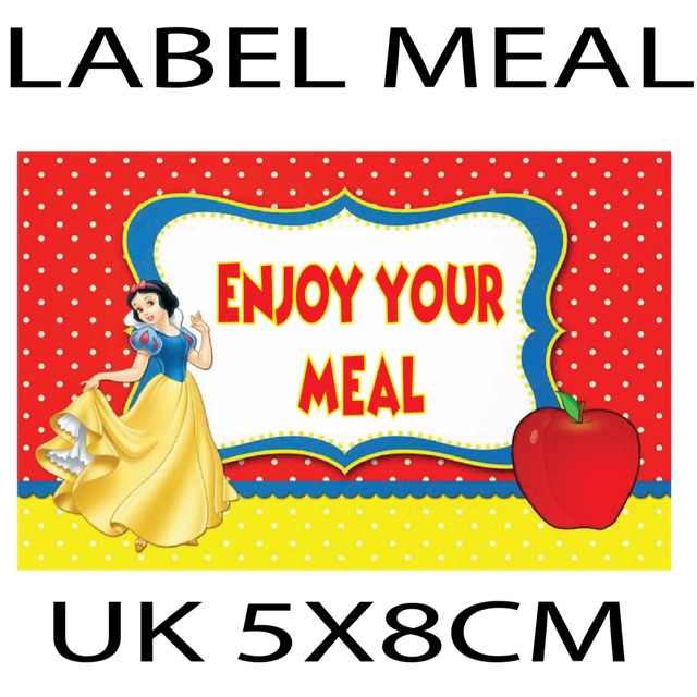 

Label kotak nasi tema snow white 3