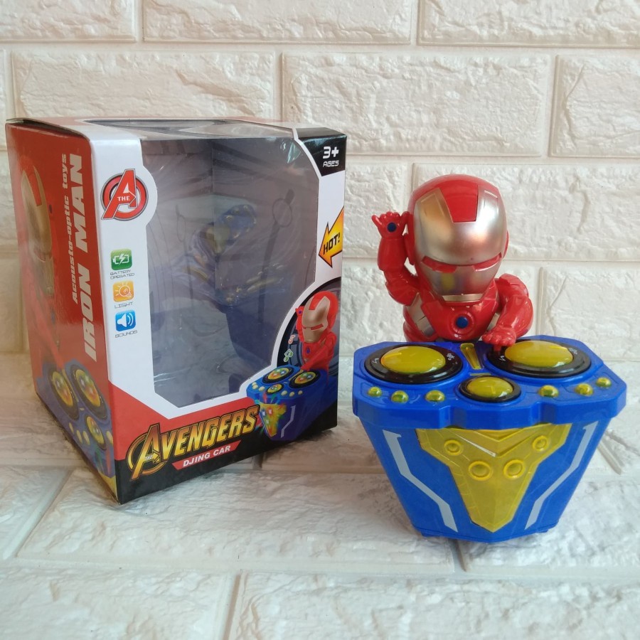 Mainan Robot Ironman DJ ada Musik dan Lampu