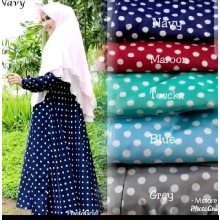 GAMIS KATUN MOTIF POLKADOT BUSUI/GAMIS KATUN MOTIF POLKADOT BUSUI TERLARIS
