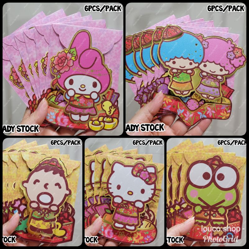 

Angpao Imlek CNY Lebaran Lucu Isi 6 Pcs Karakter Hello Kitty, My Melody, Little Twin Stars, Keroppi, Minna No Tabo