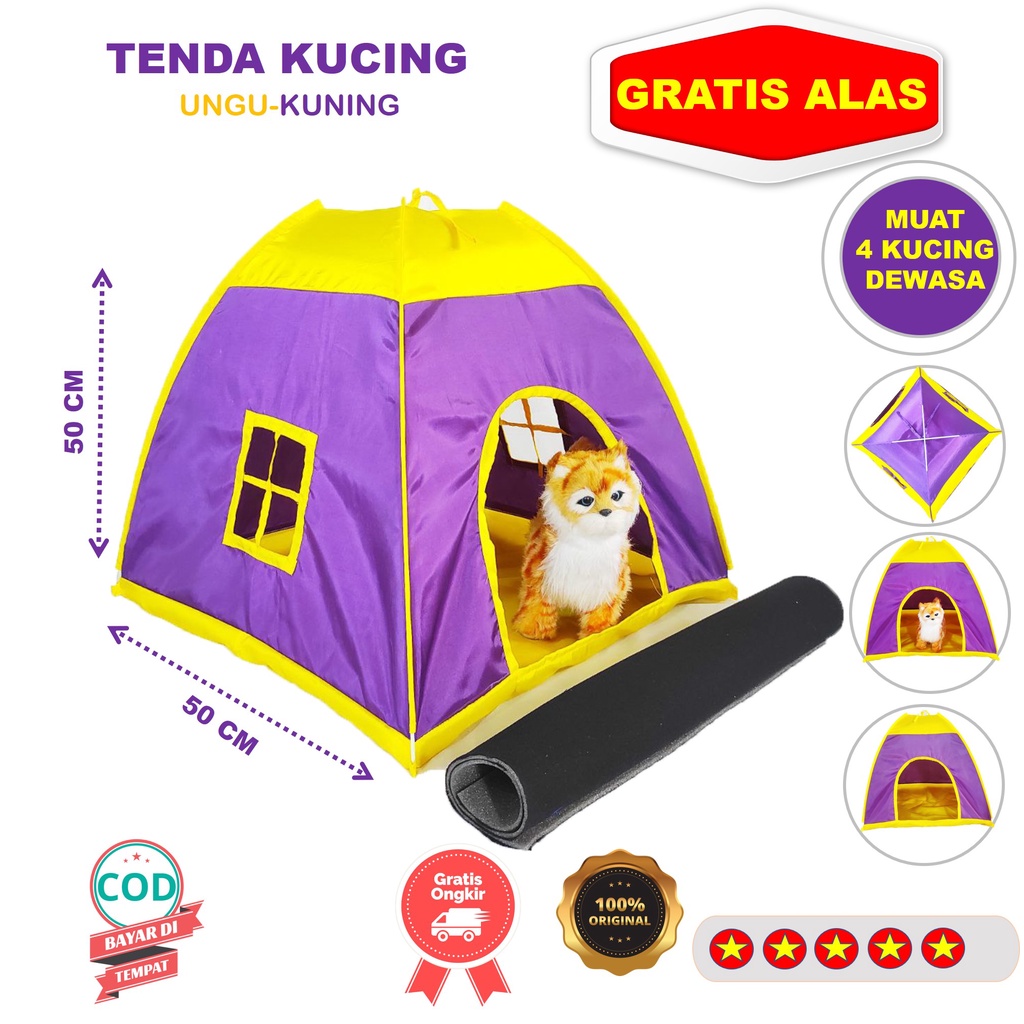 Tenda Kucing/Anjing Pet Tent 50x50 Free Alas