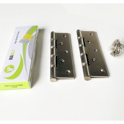 [6SET] Engsel Pintu Jendela Satin Nickel Bearing Putih WANLY SN 5 Inch