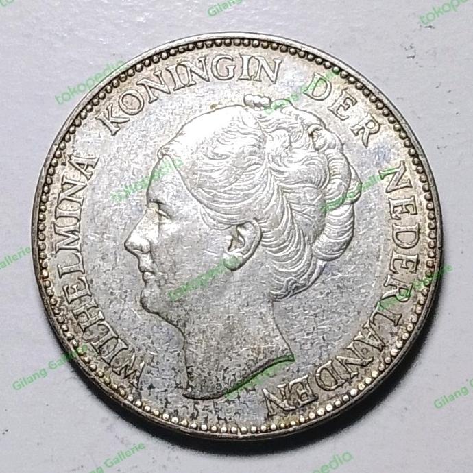 [COD] Uang koin Perak Kuno Ratu Wilhelmina 1 Gulden Belanda Thn 1929 Tp1822 [COD]