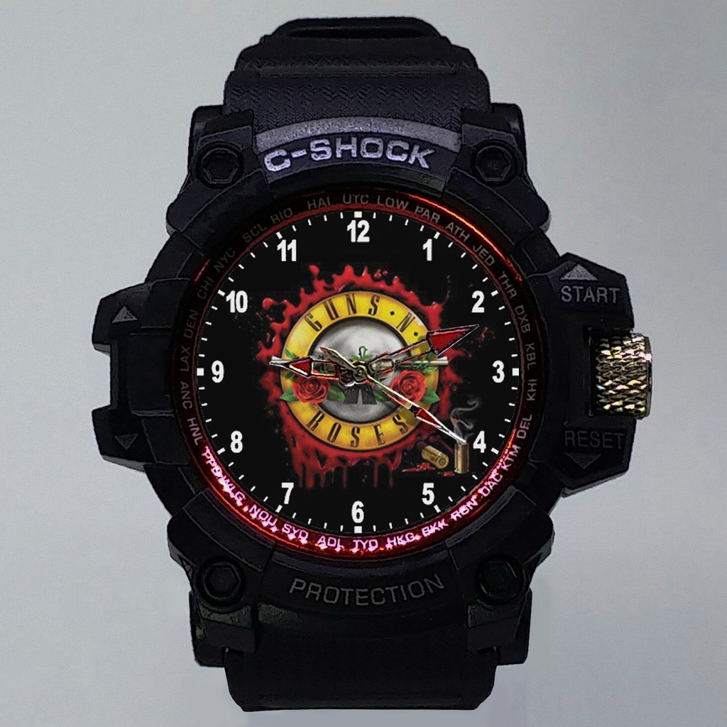 (ISTIMEWA BOSSQUE) JAM TANGAN GUNS N' ROSES LIST MERAH - EXCLUSIVE 4