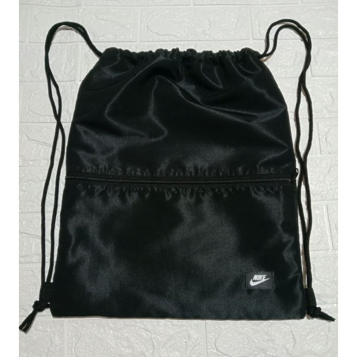 TAS SERUT HITAM POLOS/ TAS FUTSAL/STRING BAG/GYMSACK