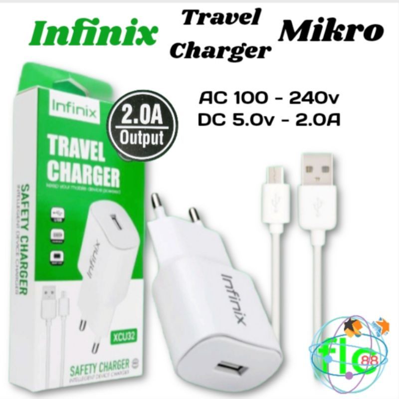 Travel Charger For INFINIX Smart 4 / Smart 5 / Hot 8 / Hot 9 2.0A Original 99% micro usb