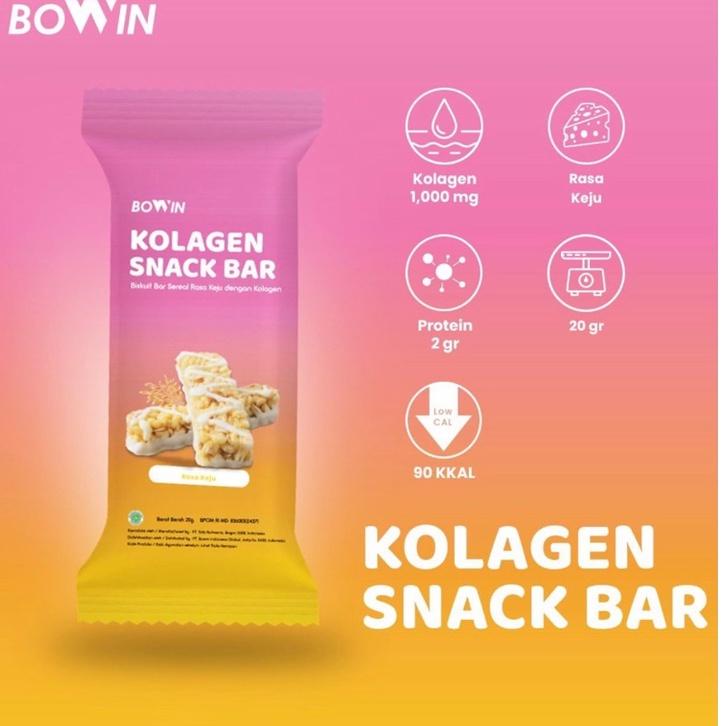 

COD Bowin Kolagen Bar 1,000mg (1 Box = 12 Pcs) - Snack Sehat Oat Tinggi Serat, Rendah Gula & Kalori (ART. 374)