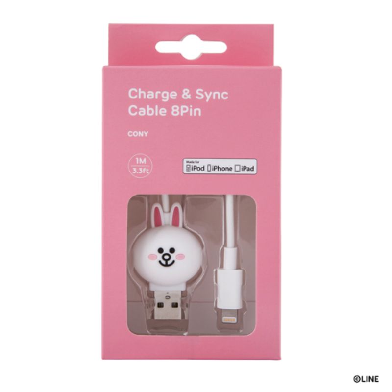 LINE FRIENDS KABEL DATA MFI | CABLE CHARGER LIGHTNING FOR IPAD | IPHONE 5 5S 6 6S 7 8 PLUS X XS XR MAX