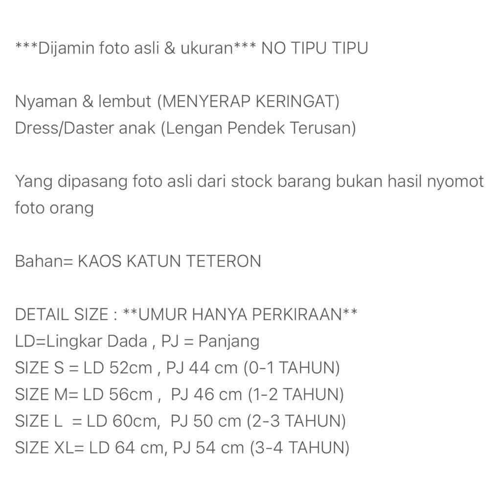 (1 KG MUAT 13 PCS) BAJU DRESS/DASTER ANAK KIDS PEREMPUAN/CEWEK BAHAN KAOS KATUN BT21