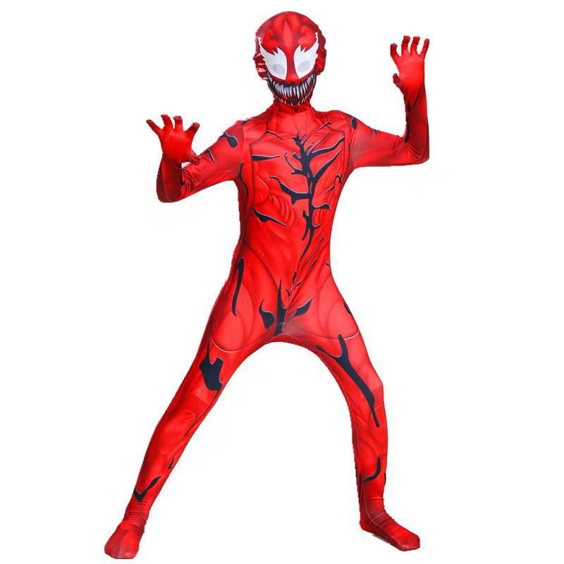 Marvel Anak-anak Racun Kostum Cosplay Superhero Racun Super Hero Jumpsuit Bodysuit Anime Halloween Anak Anak Laki-laki