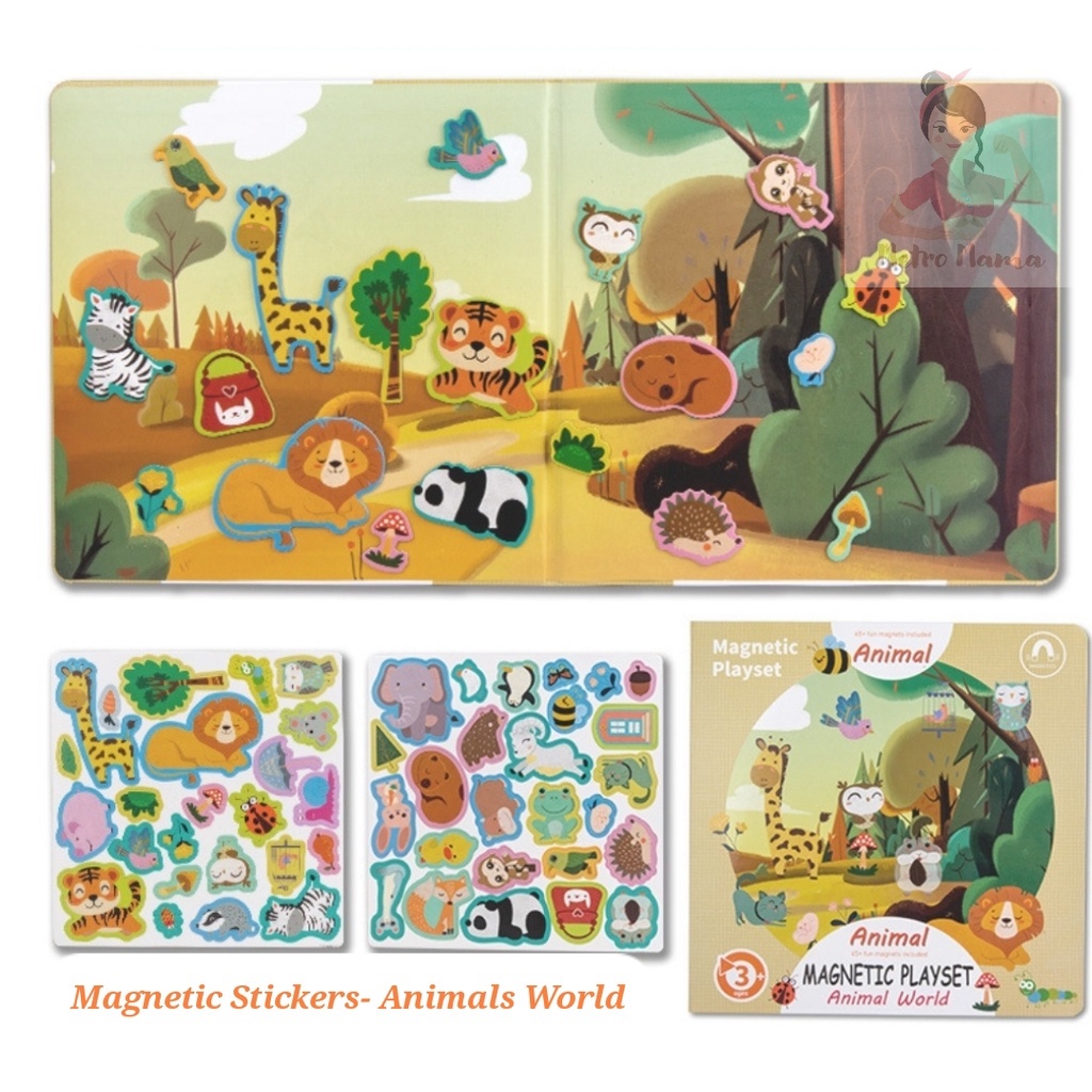 Buku Stiker Magnet Anak/Magnetic Sticker Book/Buku Menempel Mainan Edukasi Kualitas Premium