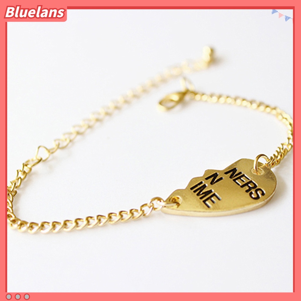 2pcs Gelang Bangle Bahan Alloy Bentuk Hati Untuk Wanita