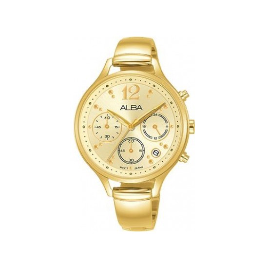 Alba Ladies AT3E98X1 Gold Dial - Jam Tangan Wanita AT3E98