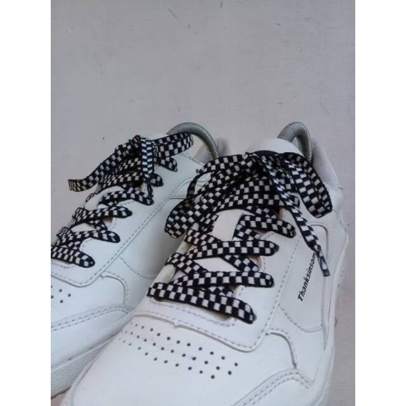 Shoelace High Quality Tali Sepatu Motif Chekerboard 130cm