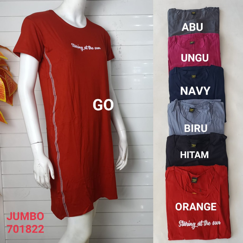 gof LMN DST KOMB JUMBO Wanita Casual Motif Polos Pakaian Perempuan Lengan Pendek