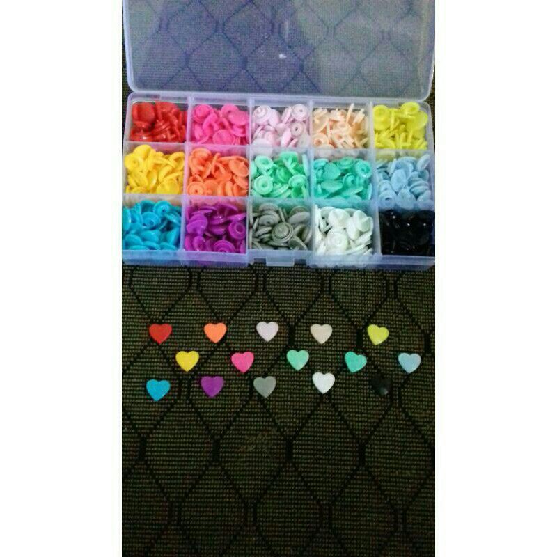 Kancing Snap Hati Bunga Bulat T5 12 mm