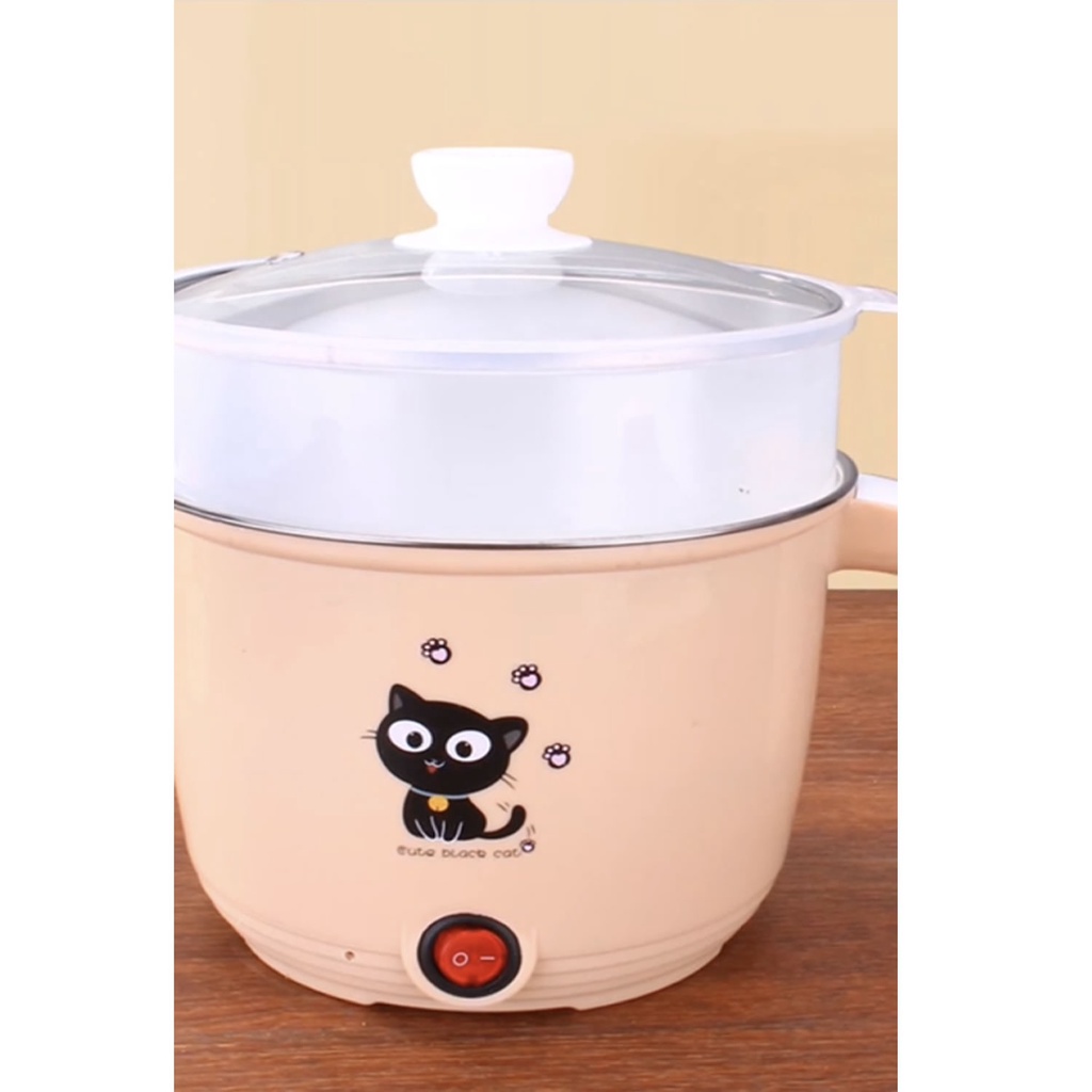 Panci Listrik Serbaguna Karakter Alat Masak Electric Pot Presto Kukus Set Kompor Elektrik Fry Pan Hotpot Multifungsi Steamer Kukusan