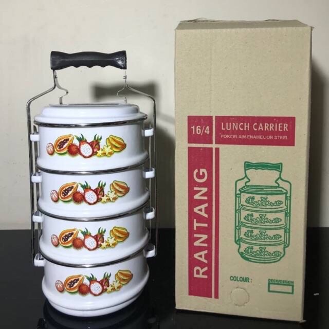 RANTANG ENAMEL 16 CM / 4 SUSUN LUNCH BOX EMPAT SUSUN KOTAK MAKAN